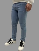 Erkek Dar Paça Tırnaklı NewOne Buz Mavisi Kot Pantolon - 2