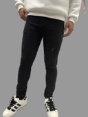 Erkek Dar Paça Tırnaklı NewOne Koyu Siyah Kot Pantolon thumbnail 3