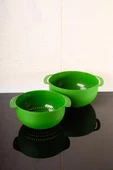 Makarna, Sebze, Meyve Yıkama Süzgeci Badyalı - 5 Litre Karıştırma Kabı Çok Amaçlı İkili Set 26 cm - 5