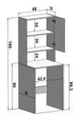 MONTENERO Çamaşır Makinesi Dolabı Parlak Beyaz Modern Banyo Dolabı - 4