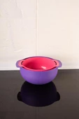 Makarna, Sebze, Meyve Yıkama Süzgeci Badyalı - 5 Litre Karıştırma Kabı Çok Amaçlı İkili Set 26 cm - 3