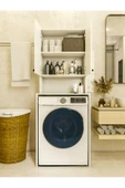 MONTENERO Çamaşır Makinesi Dolabı Parlak Beyaz Modern Banyo Dolabı - 3