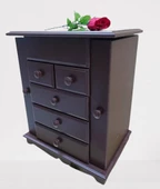 Hobi ADN MODEL 90523 9Çekmeceli Şifonyer Makyaj Takım Kutu Ceviz Rengi El Yapımı - 4