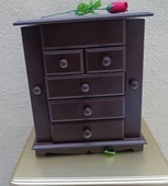 Hobi ADN MODEL 90523 9Çekmeceli Şifonyer Makyaj Takım Kutu Ceviz Rengi El Yapımı - 6