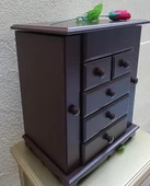 Hobi ADN MODEL 90523 9Çekmeceli Şifonyer Makyaj Takım Kutu Ceviz Rengi El Yapımı - 7