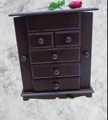 Hobi ADN MODEL 90523 9Çekmeceli Şifonyer Makyaj Takım Kutu Ceviz Rengi El Yapımı - 2