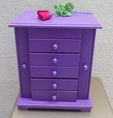 Hobi ERDL MODEL90524 7Çekmece Aynalı Makyaj Şifonyer Kutu MOR Renk El Yapımı - 10