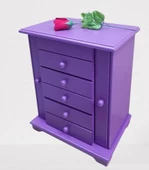 Hobi ERDL MODEL90524 7Çekmece Aynalı Makyaj Şifonyer Kutu MOR Renk El Yapımı - 9