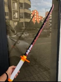 Rengoku Katana Sword Kılıç Demon Slayer 95 cm Katlanabilir Sağlam Plastik Açılıp Kapanabilen Katana - 1