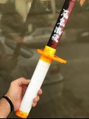 Rengoku Katana Sword Kılıç Demon Slayer 95 cm Katlanabilir Sağlam Plastik Açılıp Kapanabilen Katana - 2