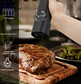 QASUL Yeni Elektrikli Otomatik Değirmen Biber Ve Tuz Değirmeni İle Üretilen LED Işık Ayarlanabilir - 2