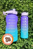 Motivasyonel 2li Su Matarası Su Şişesi Suluk 2 Lt 900ml Yavrulu Spor Salonu Su Şişesi - 1
