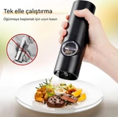 QASUL Kaba Baharat Öğütücü LED Işık Tasarımı Siyah Pille Çalışan Tuz Öğütücü Tek Elle Çalıştırma - 4