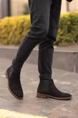 Shoetyle - Siyah Nubuk Erkek Chelsea Bot 365-0010 - 1