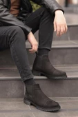 Shoetyle - Siyah Nubuk Erkek Chelsea Bot 365-0011 - 3