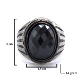 Akik Taşlı İşlemeli 925 Ayar Erkek Gümüş Yüzük GEY-209 thumbnail 2