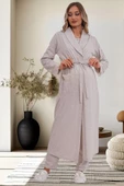 Mecit 6170 Bayan Hamile Lohusa Vizon Sabahlıklı Pijama Takımı - 3