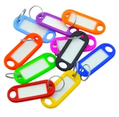 Plastik İsim Yazılabilen Karışık Renk 10 adet Anahtarlık (5.5cmx2cm) - 1