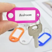 Plastik İsim Yazılabilen Karışık Renk 10 adet Anahtarlık (5.5cmx2cm) - 5