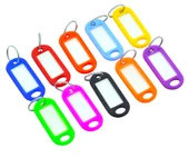 Plastik İsim Yazılabilen Karışık Renk 10 adet Anahtarlık (5.5cmx2cm) - 2