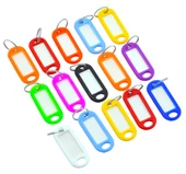 Plastik İsim Yazılabilen Karışık Renk 15 adet Anahtarlık (5.5cmx2cm) - 2