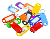 Plastik İsim Yazılabilen Karışık Renk 15 adet Anahtarlık (5.5cmx2cm) - 1