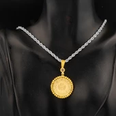 Yarım Altınlı 14 Ayar Dorika Kolye Ucu thumbnail 3