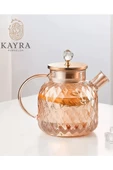 Kabartmalı Borosilikat Cam Demlik 1000ML Royaleks-CM-2006 - 1