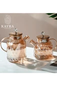 Kabartmalı Borosilikat Cam Demlik 1000ml Royaleks-CM-2006 - 3