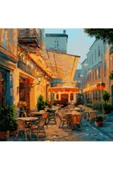 Canvas Sokakdaki Cafesi Sayılarla Boyama Seti  Kasnaklı 40 x 50 cm thumbnail 1