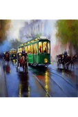Canvas Yeşil Tramway Sayılarla Boyama Seti   Kasnaklı 100 x 140 cm thumbnail 1