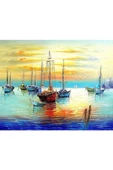 Canvas Güzel Bir Günde Yelkenliler  Kasnaklı 50 x 65 cm thumbnail 1
