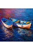 Canvas 2 Kayık Sayılarla Boyama Seti   Kasnaklı 100 x 140 cm - 1