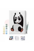 Canvas Uykulu Panda Sayılarla Boyama Seti  Kasnaklı 100 x 140 cm - 1