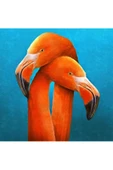 Canvas Sarilan Flamingo Sayılarla Boyama Seti  Kasnaklı 50 x 65 cm thumbnail 1