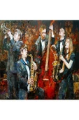 Canvas Müzisyenler Sayılarla Boyama Seti  Kasnaklı 100 x 140 cm - 1