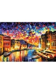Canvas Venedik ve Gece Sayılarla Boyama Seti  Kasnaklı 70 x 90 cm thumbnail 1
