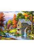 Canvas Yayla Evi Sayılarla Boyama Seti  Kasnaklı 40 x 50 cm thumbnail 1