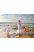 Canvas Sahilde Gezi Sayılarla Boyama Seti  Kasnaklı 40 x 50 cm thumbnail 1
