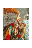 Canvas Renkli Elbise 2 Sayılarla Boyama Seti  Kasnaklı 90 x 110 cm - 1