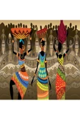 Canvas Su Taşıayn Afrikalılar Sayılarla Boyama Seti  Kasnaklı 90 x 110 cm thumbnail 1