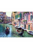 Canvas Venedik Kanal Gezisi Sayılarla Boyama Seti  Kasnaklı 60 x 75 cm - 1
