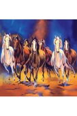 Canvas Kosan Atlar Sayılarla Boyama Seti Kasnaklı 50x65 Cm - 1