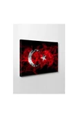 Kanvas Tablo Türk Bayrağı (Kırmızı Beyaz) Led Işıklı 50 x 70 cm thumbnail 1
