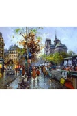 Canvas Notre Dame Sayılarla Boyama Seti  Kasnaklı 90 x 110 cm thumbnail 1