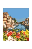 Canvas Kanal Çiçekleri Sayılarla Boyama Seti  Kasnaklı 60 x 75 cm thumbnail 1