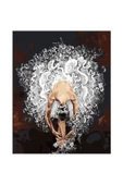 Canvas Beyaz Balerin Sayılarla Boyama Seti  Kasnaklı 40 x 50 cm thumbnail 1