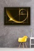 Led Işıklı Sarı Altın Oran kanvas tablo 50 x 35 thumbnail 2