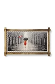 Kanvas Şemsiyeli Kadın Led Işıklı Rustik Tablo 66 X 45 Cm - 2