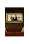 Kanvas Şapkalı Kadın Led Işıklı Rustik Tablo 66 x 45 cm - 2